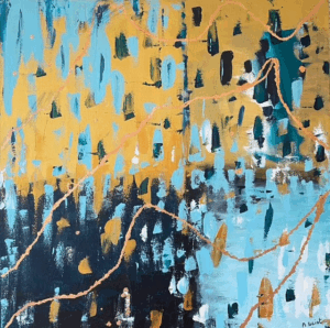 Harmony in Blue and Gilded Light