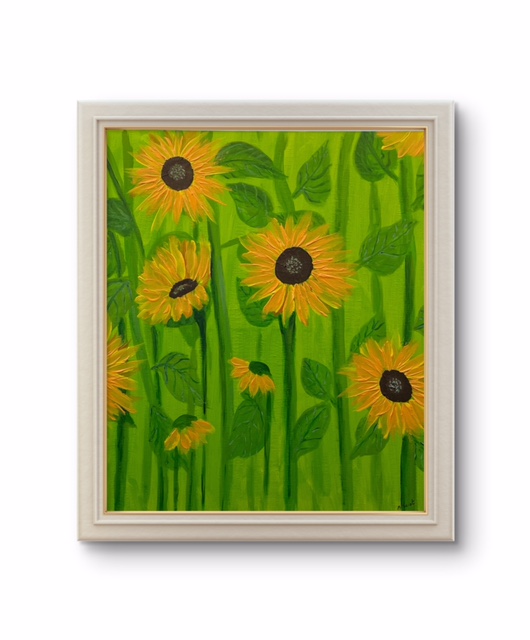 Radiance of Vitality : A Sunflower Serenade (70x50cm)